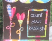 Count Your Blessings Mixed Media Collage (5 1/2 x 5 1/2 in)- MADE TO ORDER