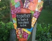Together Mixed Media Heart (10 x 5 inches)