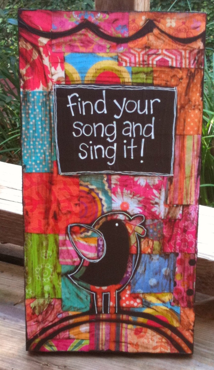 MADE TO ORDER Find Your Song Mixed Media Collage (5 1/2 x 11 in)