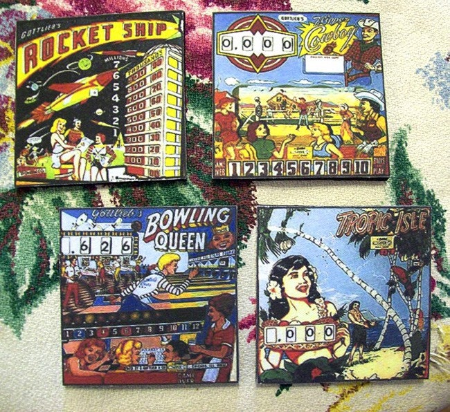 retro vintage 1950's pinball backglass by buckaroosmercantile