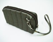 Rubber metalic silver pouch