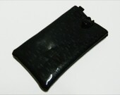 Faux leather black matrix pouch