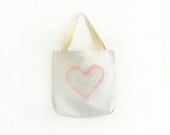 pink heart dyed texture canvas tote