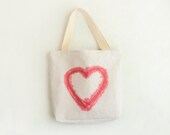 red heart dyed texture canvas tote