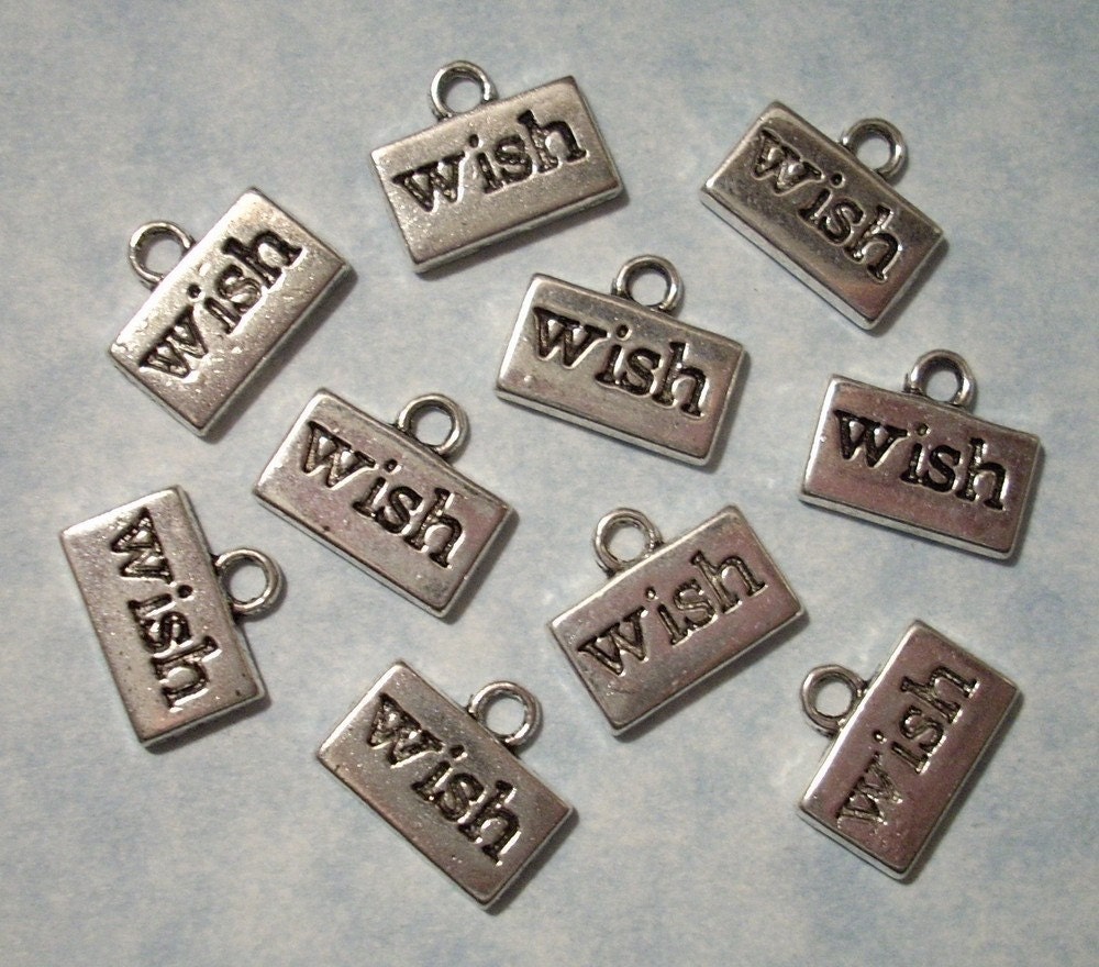 Wish Charms 10 x 13mm Inspirational Charms (10 pieces)
