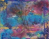 Tomorrow is Promised to No One   Original 12 x 12 inch painting  collage by Kate Ladd