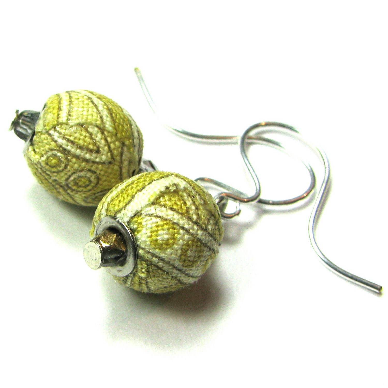 Fabric Earrings Beaded Jewelry "COLOR DROPS"