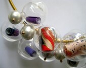 Origami and Pearl Glass Bubble Necklace