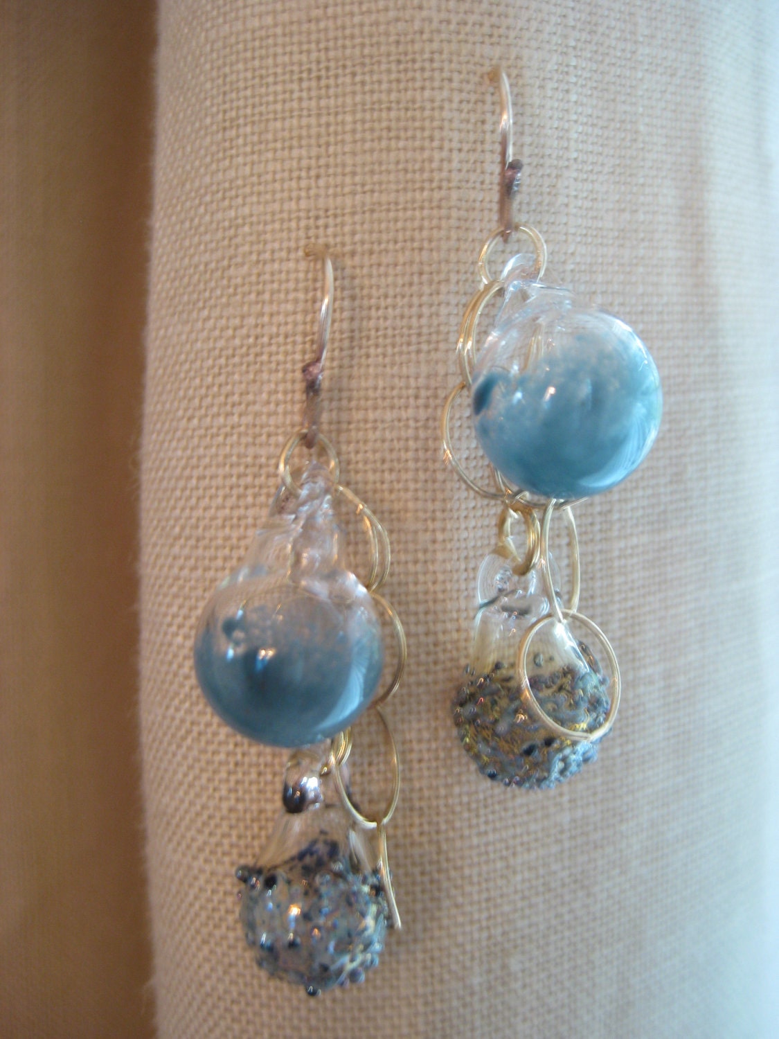 Blue Chain Earrings