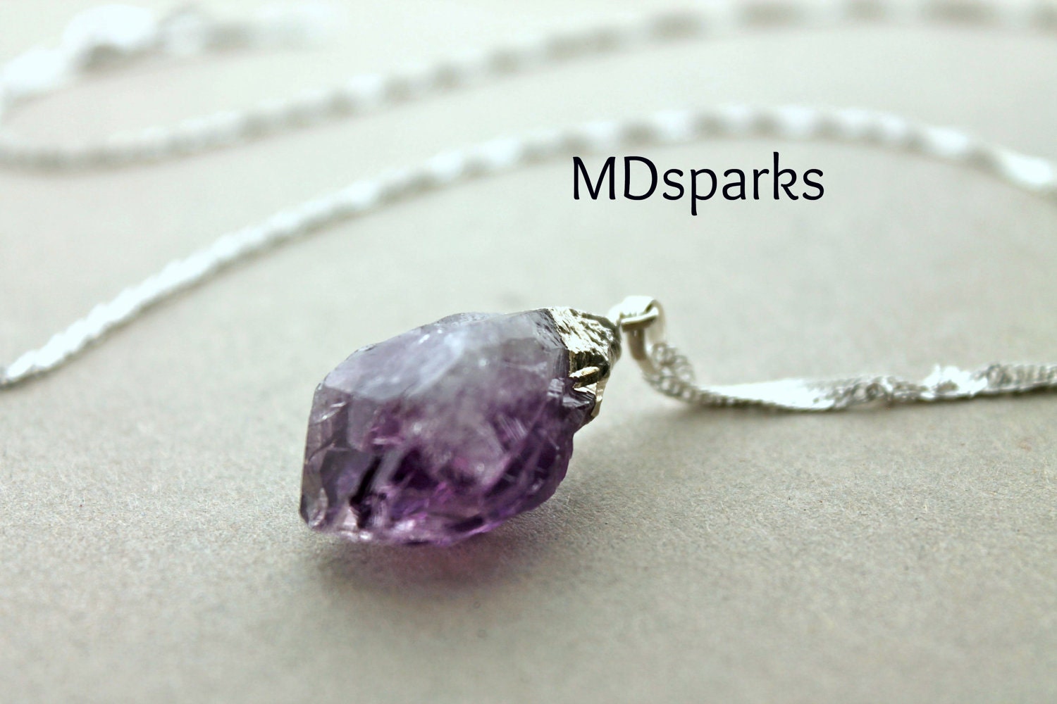 Amethyst Necklace with sterling silver chain