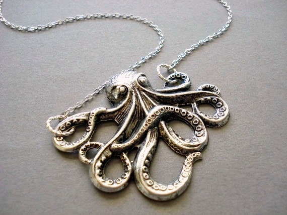 Silver Octopus Necklace sterling chain