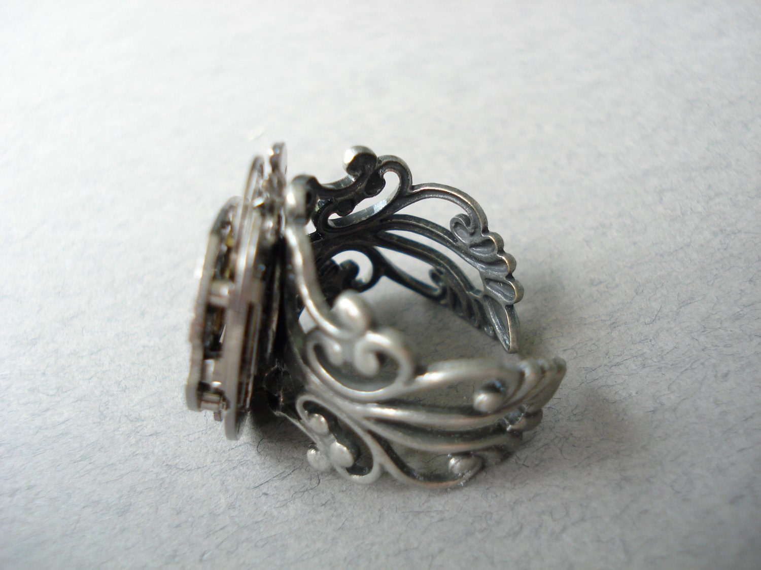 Steampunk Ring antique silver