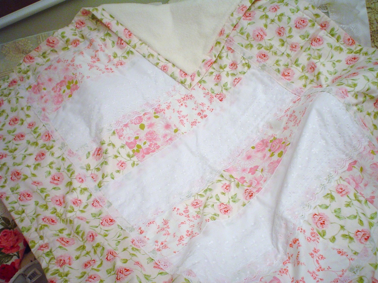 items similar to chic and shabby hm pink roses patch work items similar to chic and shabby hm pink roses patch work