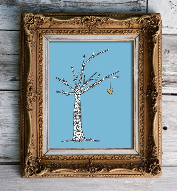 winter heart - original art print