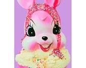 bunny print ice cream sundae 8 x 12 BUNILLA ICE CREAM