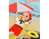 doll print beach aceo size LIFE IS DOLLICIOUS