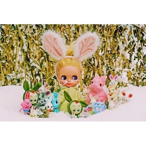 blythe bunny print aceo size EVERYBUNNY SAY CHEESE