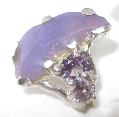 Arizona Ring gem Grade Purple Chalcedony Handmade Sterling Silver USA