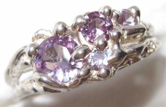 Alexandrites ring- Artist signed  nj19 Made in USA Treasurings - Sizing