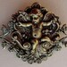 Two Ornate Brass Angel Brooch/Pins