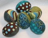 Pop Parade Easter Eggs - half dozen fabric stuffed - Great decoration or basket filler