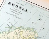 Map of Russia: 1901 Large Antique Map from Cram's World Atlas