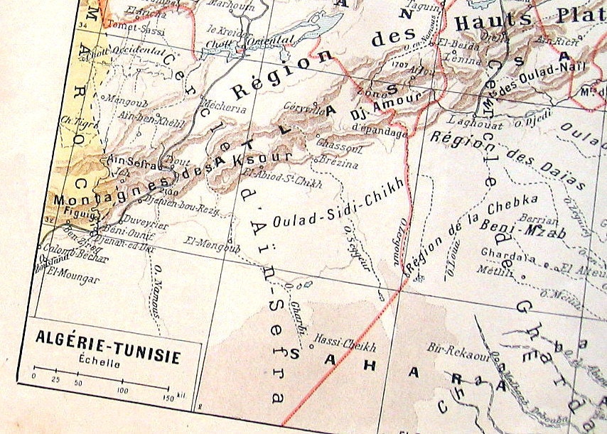 Algeria Tunisia Antique Map French Dictionary Book Page Print Algeria Tunisia Antique Map French Dictionary Book Page Print