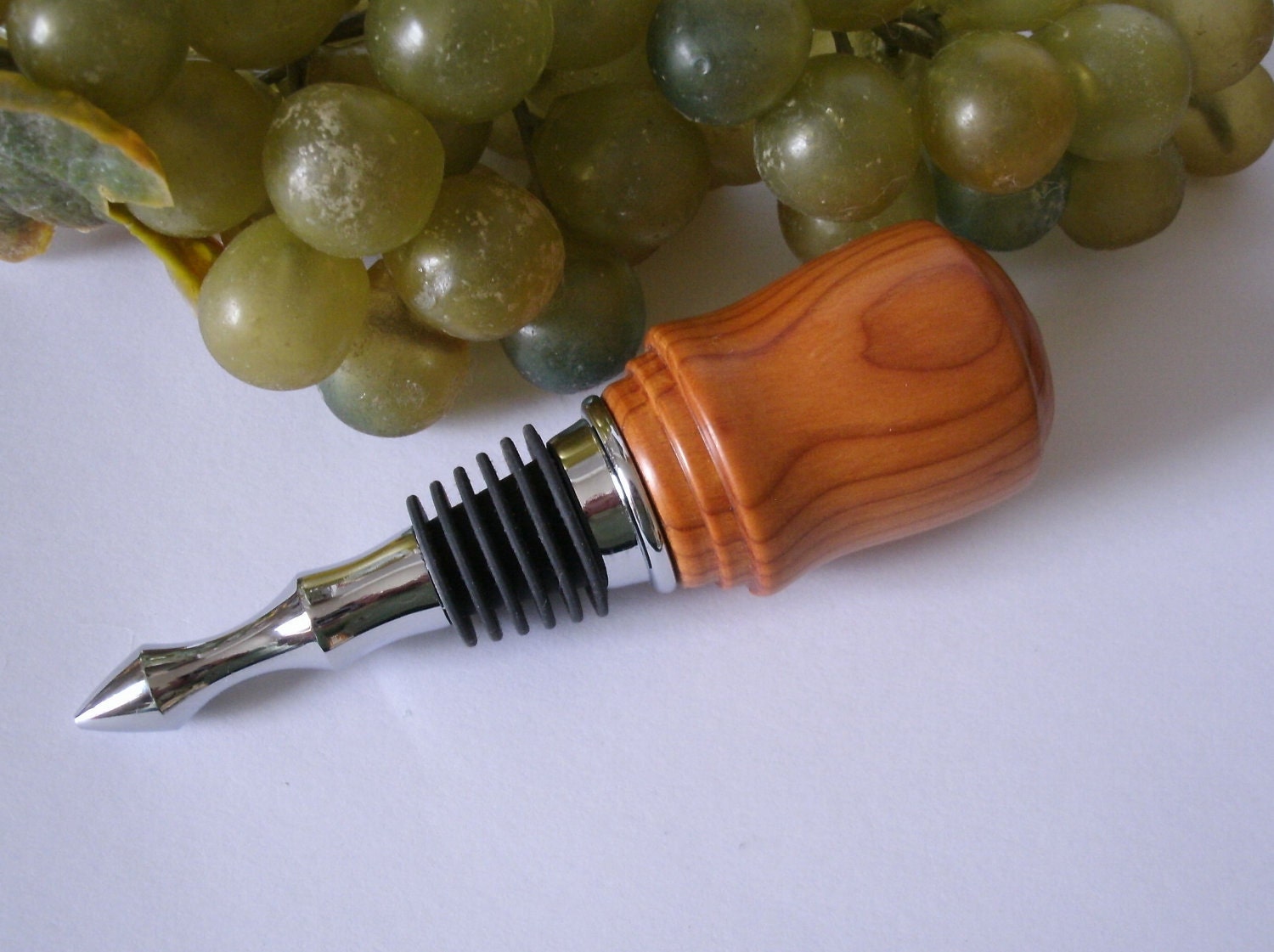 Hand Turned Goncalo Alves Wood, Vintage Style Wine Bottle Stopper