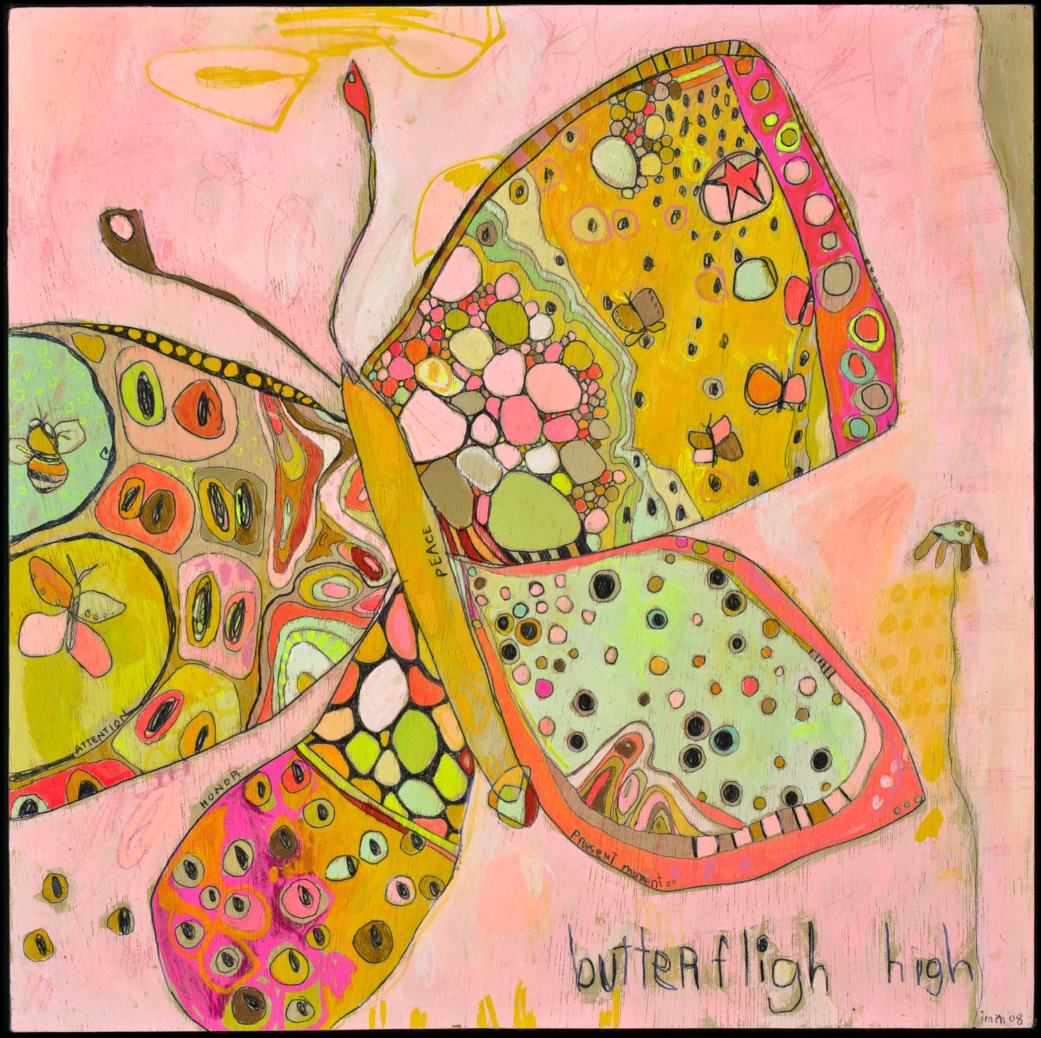 Butterfly High Canvas Print by Jennifer Mercede 14X14