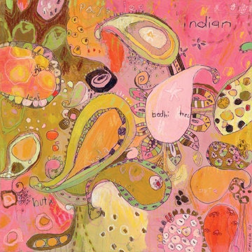Buta Paisley Canvas Print by Jennifer Mercede 14X14