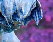 Wall Decor,  Still Life Photography, Statue Photograph, Purple, Blue, Face- 20x24 inch Photo - "Thinking of Plum"