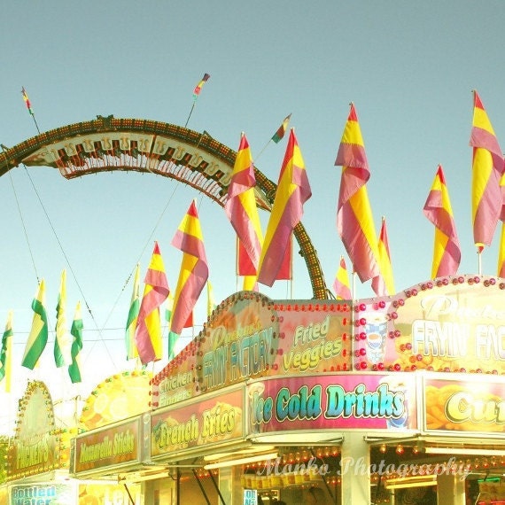 50% OFF SALE-Colorful Pastel Photography, Color Photo, Whimsical,  Summer, Carnival Picture - 8x8 inch print-The County Fair