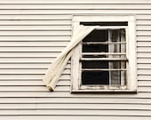 White Decor, Rustic, Geometric, Farmhouse Photography, Window, Black and White, Lines - 5x7 inch Print, Fly Through The Window