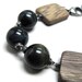 Blue bracelet wood bracelet blue tiger eye, Dusky