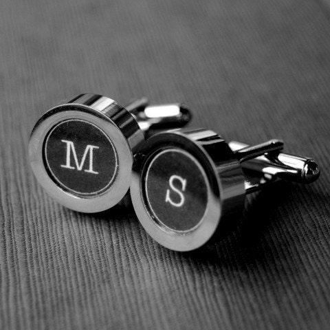 Personalized Typewriter Key Cufflinks - You Pick Letters - Custom Gift for Your Husband