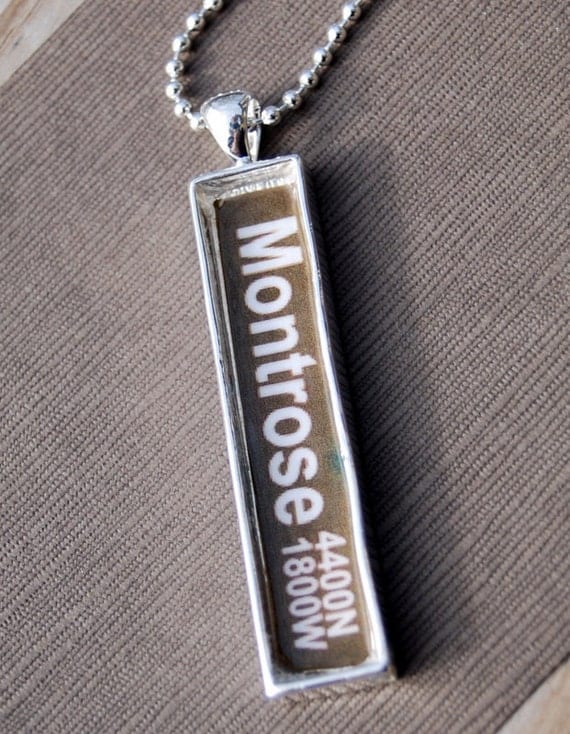 Montrose - Chicago CTA Brown Line Necklace Pendant Jewelry - Great Gift