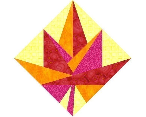 Maple Leaf Paper Pieced Quilt Block Pattern By PieceByNumberQuilts