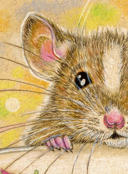 Art Print Mouse Tea Cup Izzy can be personalized