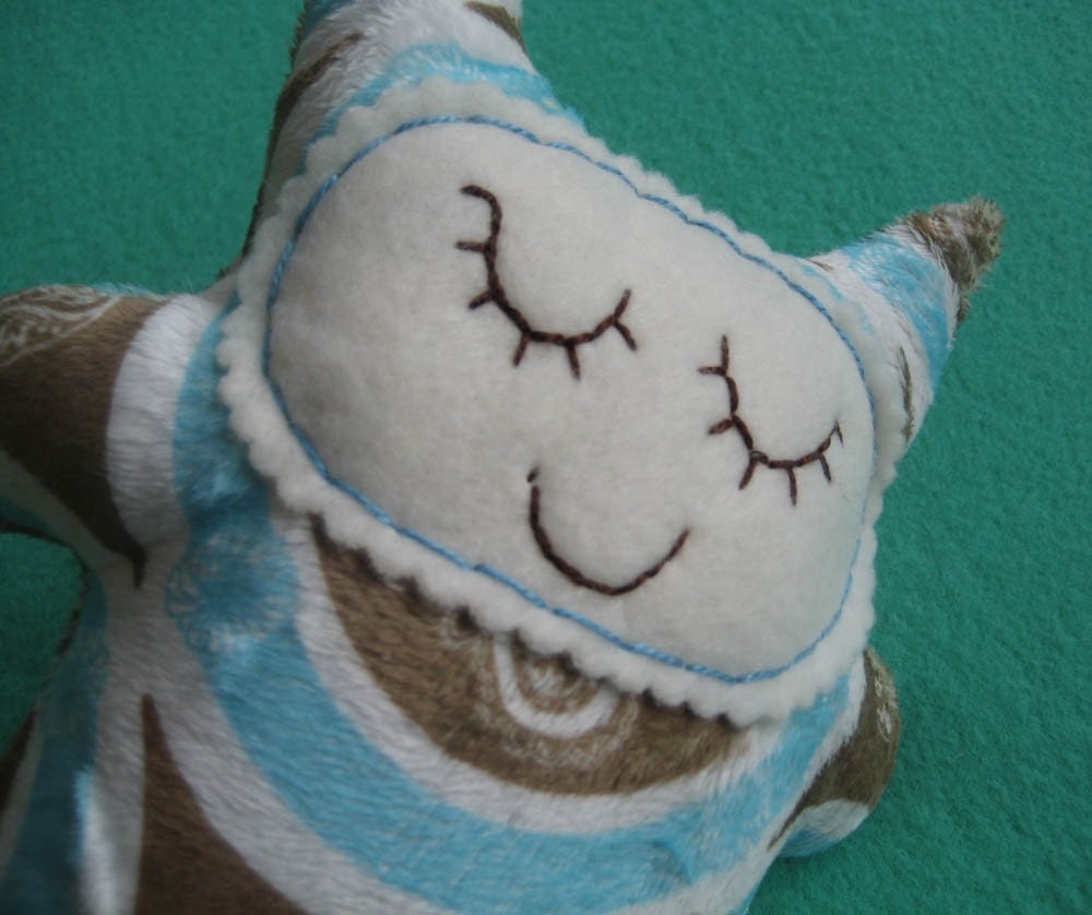 Blue Minky Kitty and Blanket