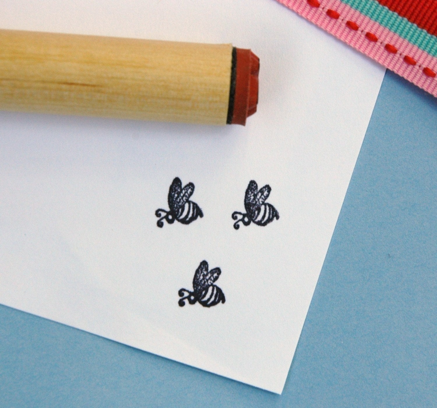 Cute Bee Rubber Stamp