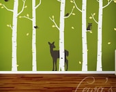 Birch Woodland Forest Wall Decal Set 102 in.