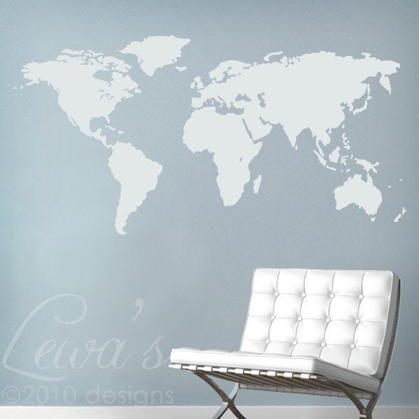 World Map Large Vinyl Wall Decal