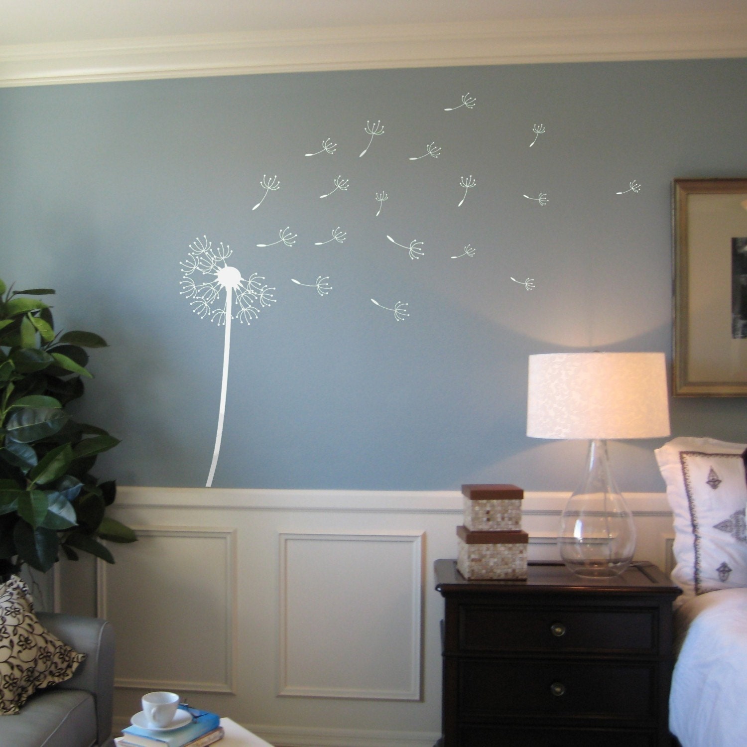 Dandelion Blowing in the Wind Wall Decal Large by lewasdesigns