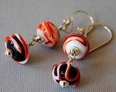 All Jazzed Up Lampwork, Crystal, and Sterling Earrings by Happy Shack Designs