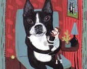 Custom Pet Portrait 8x10 Whimsical and Funny in a Demented Kind of Way, Folk Animal Art