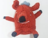 Orange Baby Elephant Doll in Blue Hat - Tobbery - Folk Art Doll Plushie