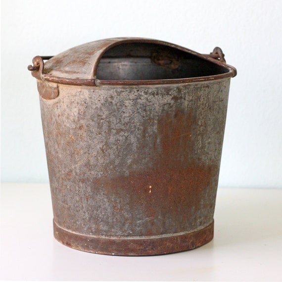 RESERVED Vintage Dairy Galvanized Bucket by bellalulu on Etsy