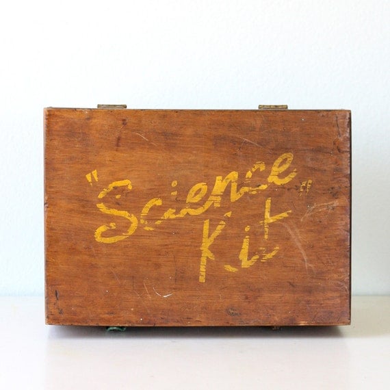Vintage Science Kit Wooden Box by bellalulu on Etsy