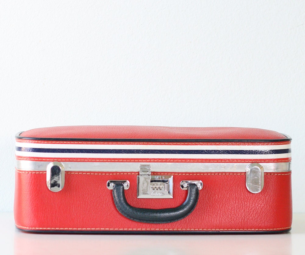 Vintage Red Suitcase by Ventura