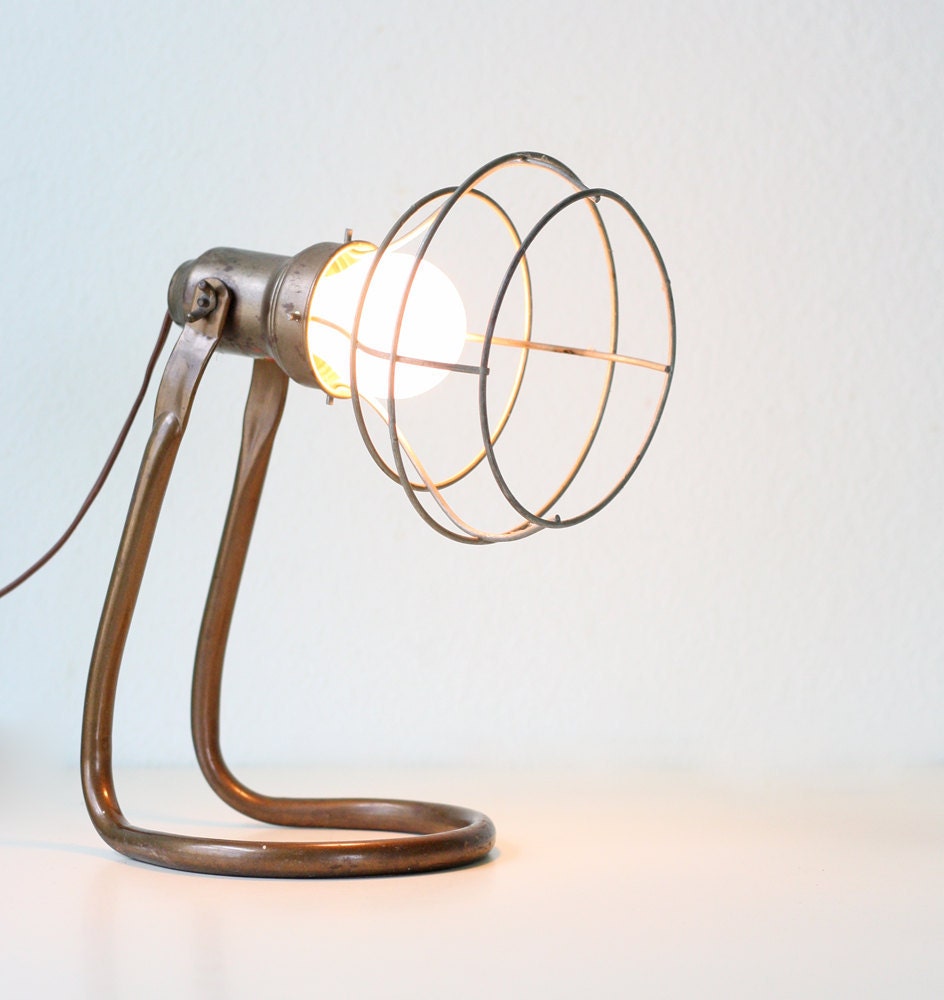 Industrial Caged Lamp